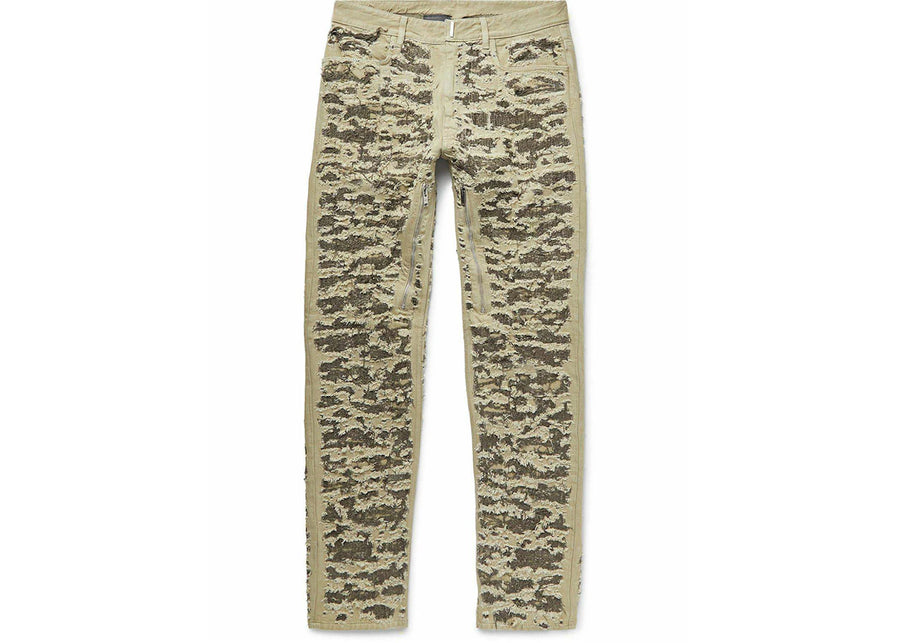 Givenchy Slim-Fit Distressed Jeans Green