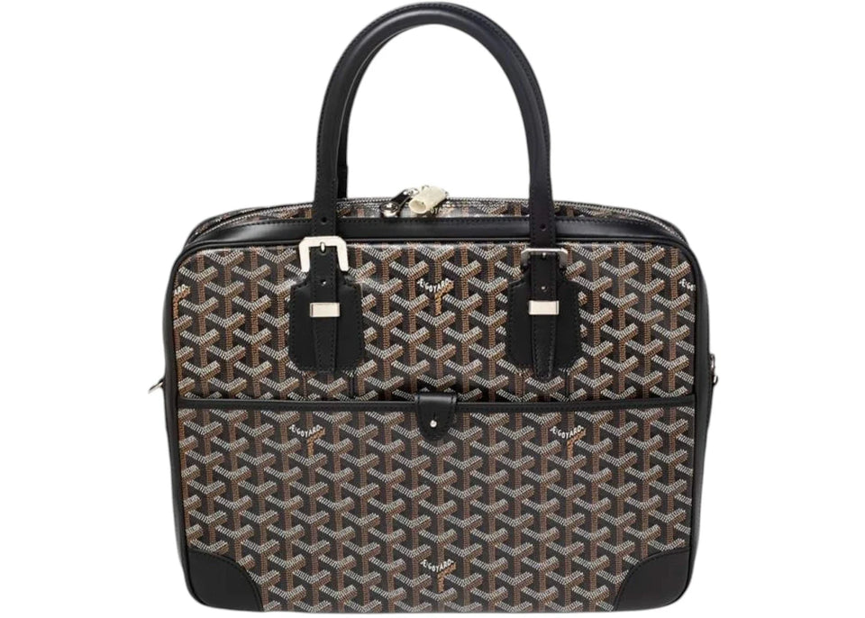 Goyard Ambassade Briefcase Goyardine Mm Black