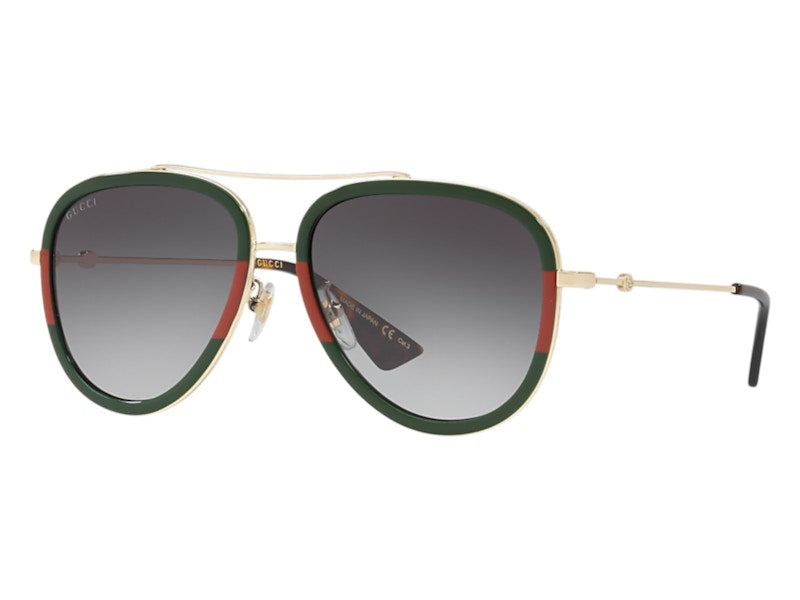 Gucci Aviator Sunglasses Gold Green (GG0062S-003-57)