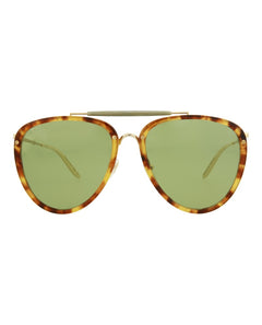 Gucci Aviator Sunglasses Havana/Gold/Green (GG0672S-30008620-003)