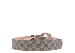 Gucci Belt GG Supreme Interlocking G Buckle 1.5W Beige Ebony/Cocoa