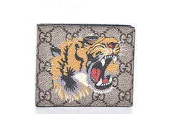 Gucci Bifold Wallet GG Supreme Tiger Beige