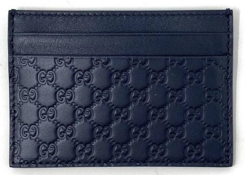Gucci Card Case Microguccissima (5 Card Slot) Navy Blue