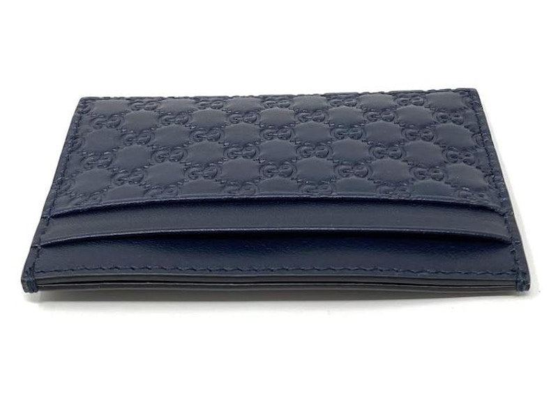 Gucci Card Case Microguccissima (5 Card Slot) Navy Blue