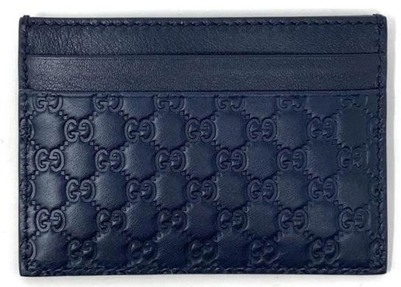 Gucci Card Case Microguccissima (5 Card Slot) Navy Blue