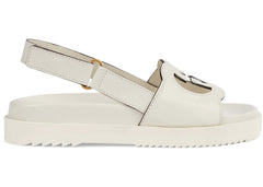 Gucci Interlocking G Sandal Gg White Womens
