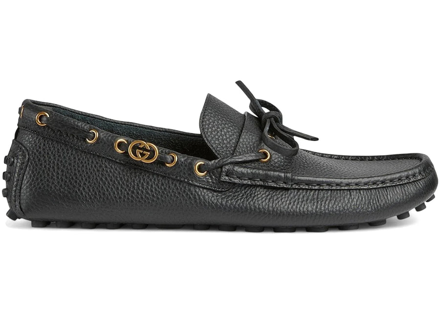Gucci Driver Loafers Interlocking G Black