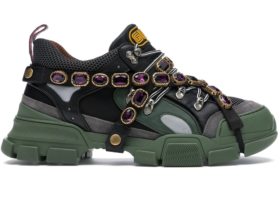 Gucci Flashtrek Sega Green Removable Crystal