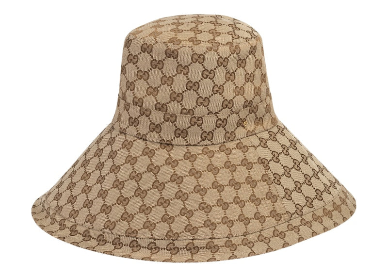 Gucci GG Canvas Wide Brim Hat Beige/Ebony