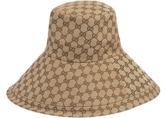 Gucci GG Canvas Wide Brim Hat Beige/Ebony