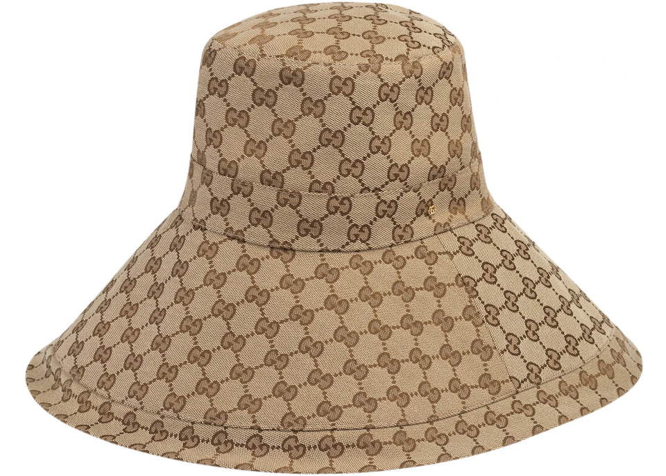 Gucci GG Canvas Wide Brim Hat Beige/Ebony