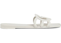 Gucci Interlocking G Slide Sandal White Rubber Womens