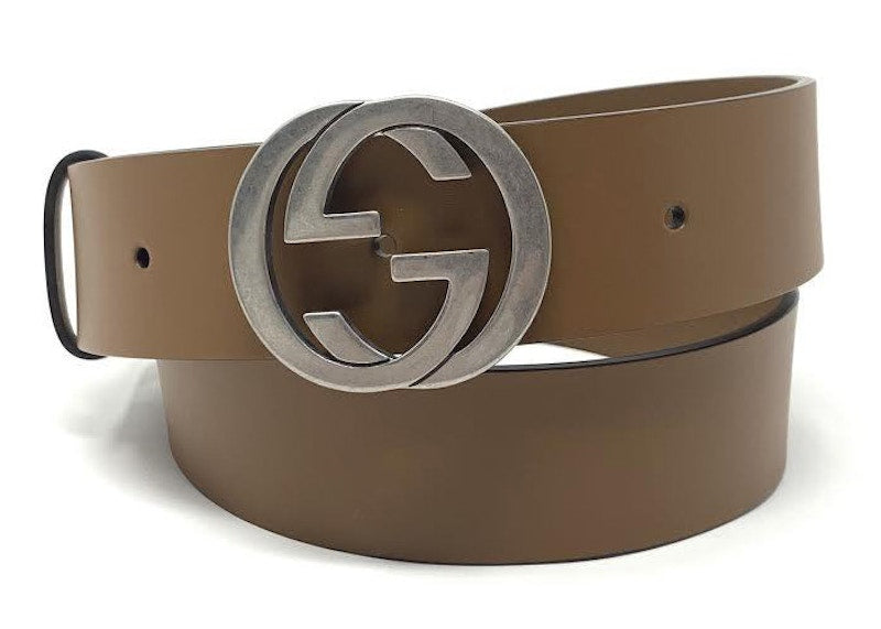 Gucci Interlocking GG Signature Leather Belt 1.5 Width Brown