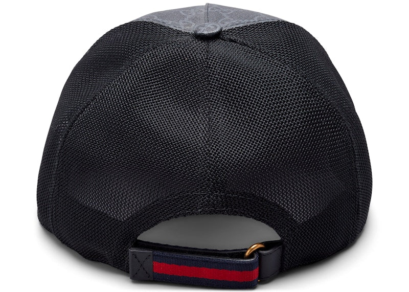 Gucci Kingsnake Print GG Supreme Baseball Hat Black/Grey