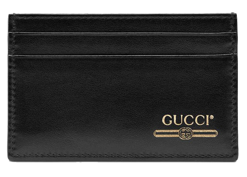 Gucci Leather Card Case with Gucci Logo (4 Card Slot) Black