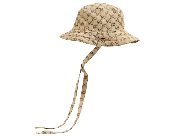 Gucci Reversible Hat in GG Canvas and Nylon Beige/Brown