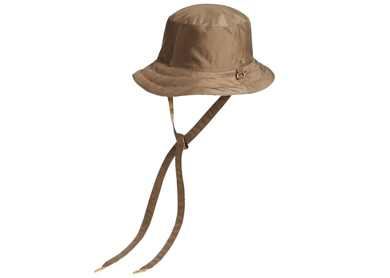 Gucci Reversible Hat in GG Canvas and Nylon Beige/Brown