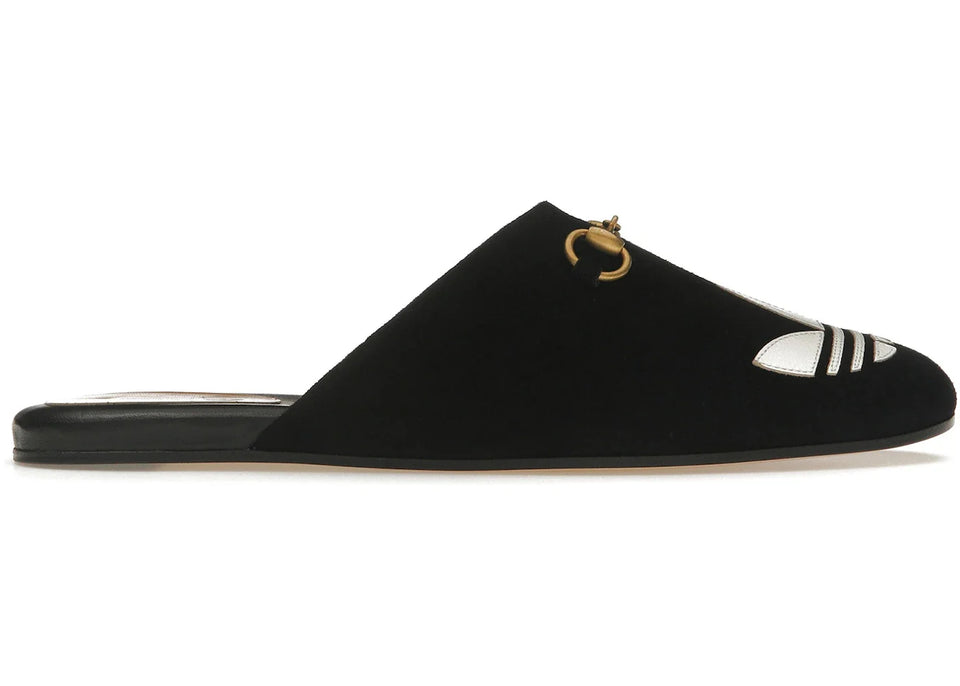 Gucci X Adidas Trefoil Slipper Black Womens