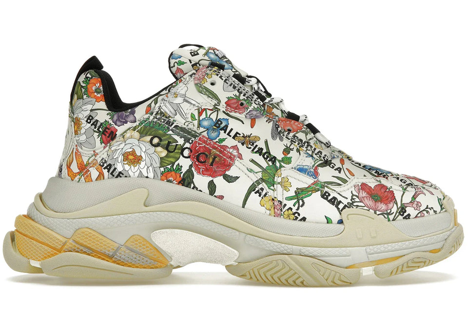 Gucci X Balenciaga The Hacker Project Triple S Flora Print Womens