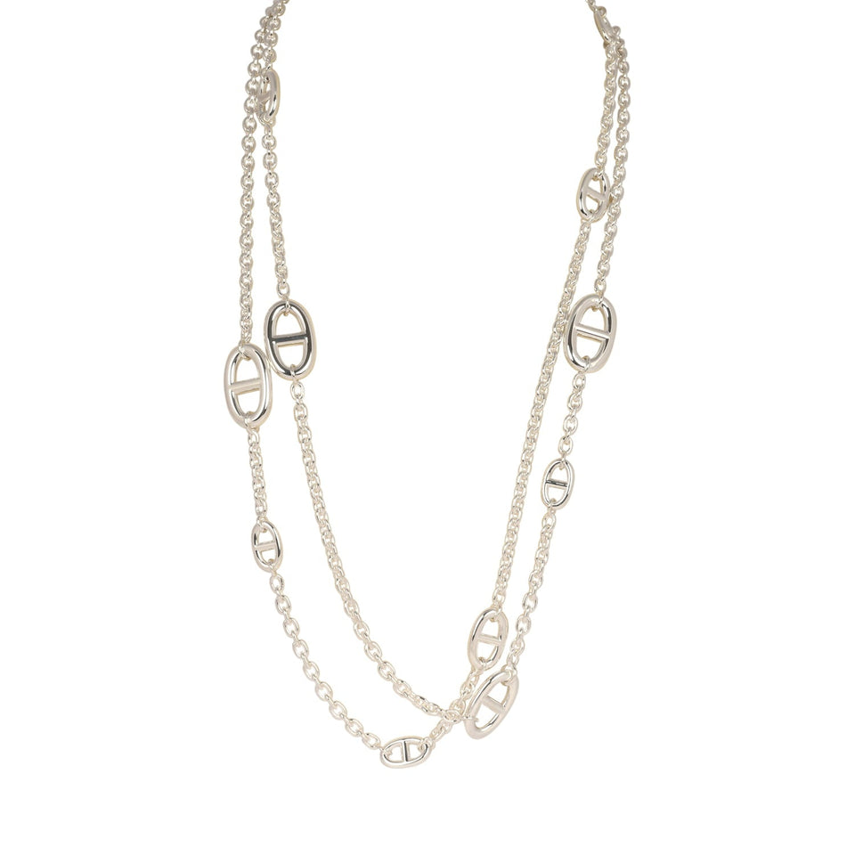 Hermes Farandole Rope Necklace 120 cm Sterling Silver Hardware