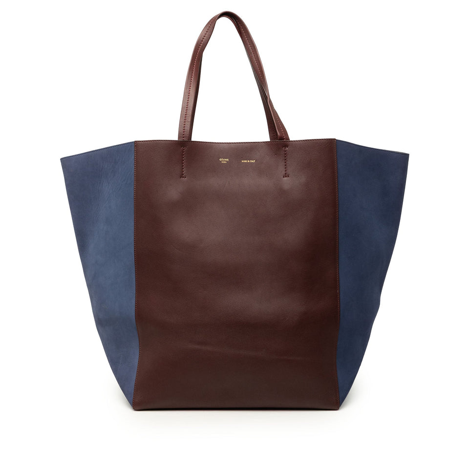 Celine Large Bicolor Suede and Calfskin Phantom Cabas Tote