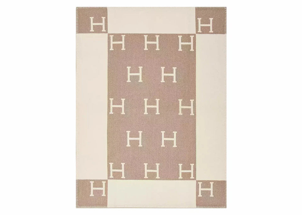 Hermes Avalon Baby Blanket Noisette Moyen/Blanc