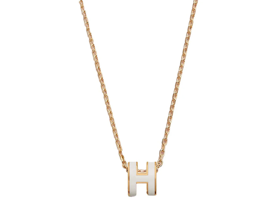 Hermes Mini Pop H Pendant Blanc