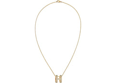 Hermes Mini Pop H Pendant Gold-Tone Marron Glace