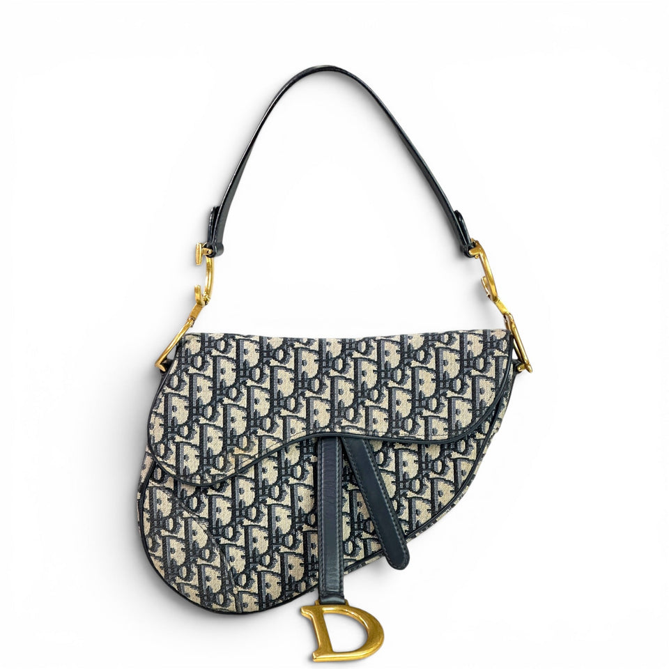 Christian Dior Saddle Dior Oblique Embroidery Bag