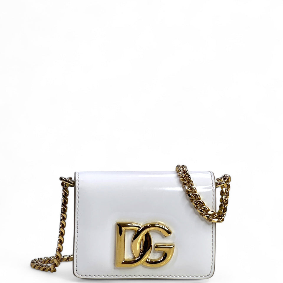 Dolce & Gabbana DG Crossbody Bag White Patent Leather