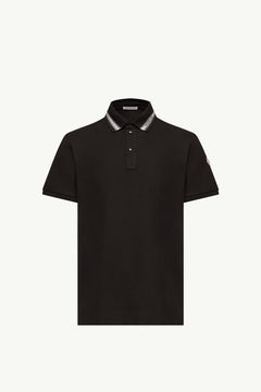 Moncler Cotton Piquet Polo Shirt Black Black