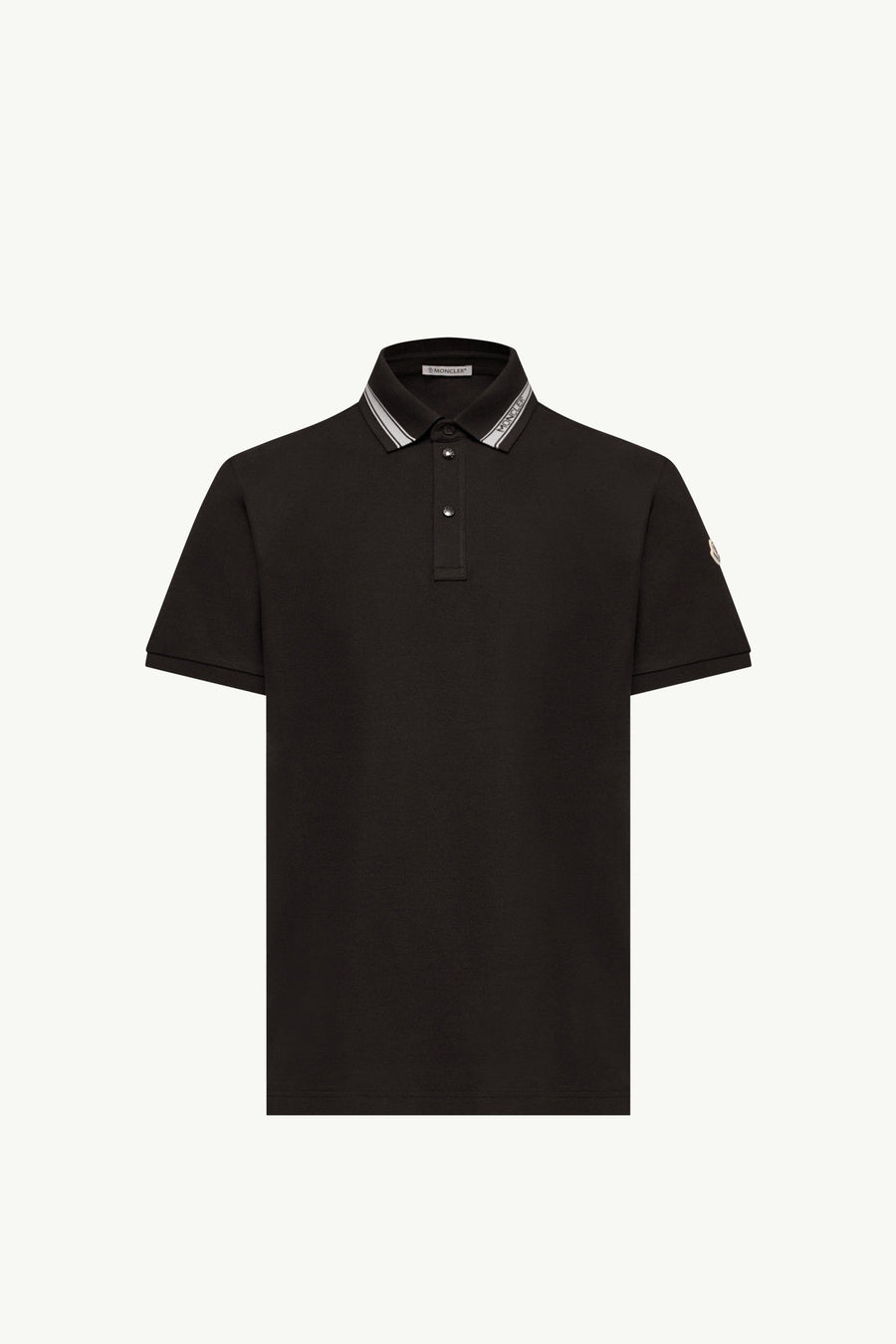 Moncler Cotton Piquet Polo Shirt Black Black