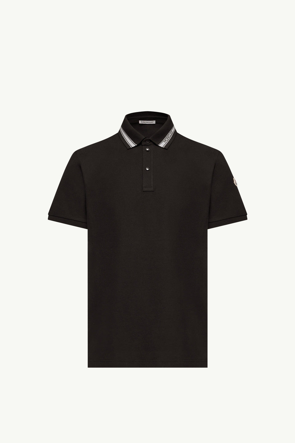 Moncler Cotton Piquet Polo Shirt Black Black
