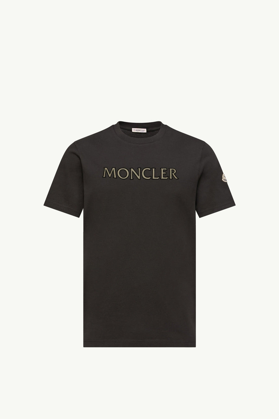 Moncler Logo Print Cotton T-Shirt Black Black