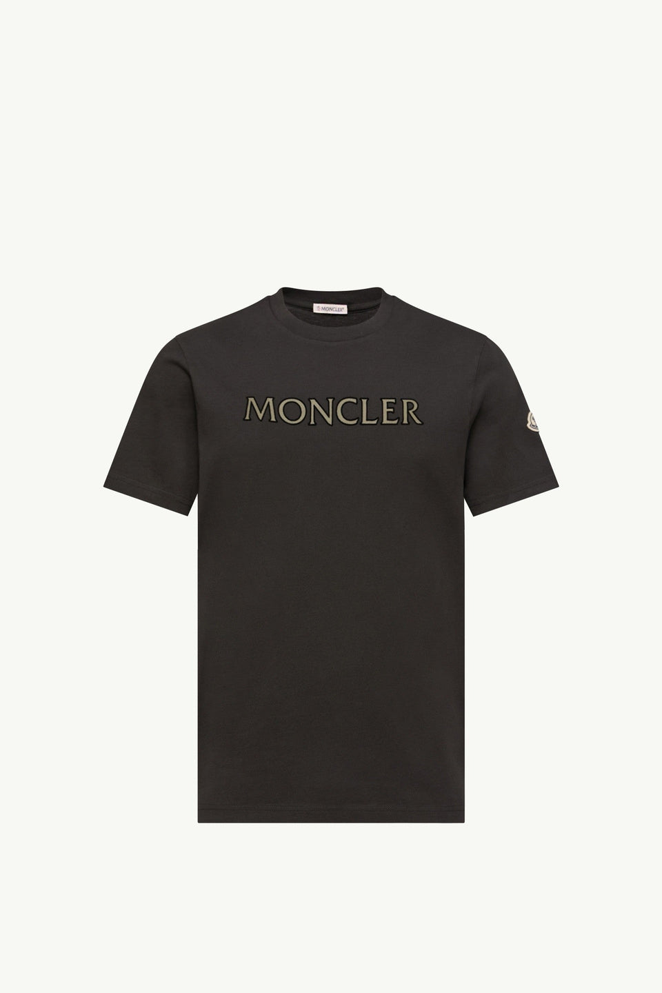 Moncler Logo Print Cotton T-Shirt Black Black
