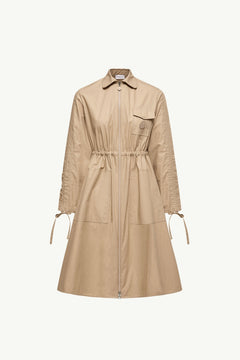 Moncler Cotton Poplin Shirt Dress Beige Beige