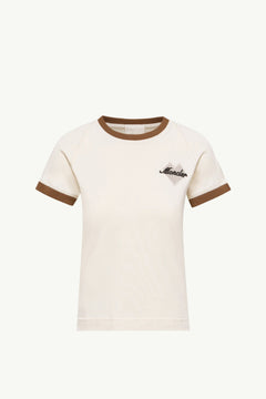 Moncler Heart Logo Cotton T-Shirt Light Beige Light Beige