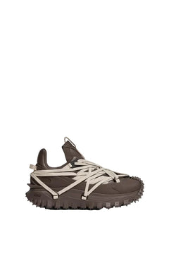 Moncler Moncler + Rick Owens Trailgrip Megalace Leather Sneakers Brown
