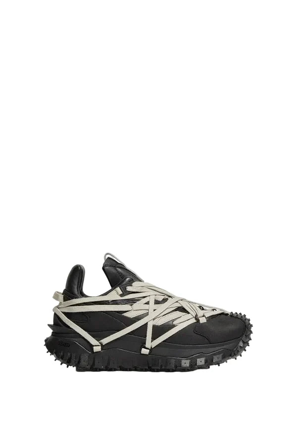 Moncler Moncler + Rick Owens Trailgrip Megalace Leather Sneakers Black