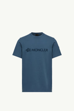 Moncler Logo Cotton T-Shirt Ink Blue Ink Blue