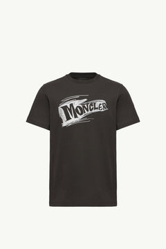 Moncler Sketch Logo Cotton T-Shirt Black Black