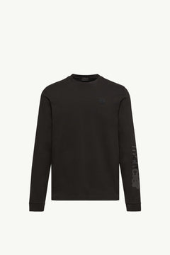 Moncler Cotton Jersey Long Sleeve T-Shirt Black Black