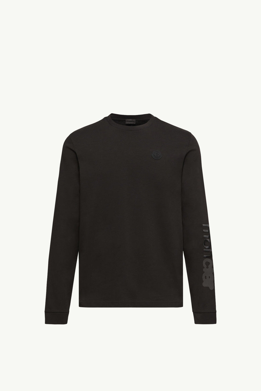 Moncler Cotton Jersey Long Sleeve T-Shirt Black Black