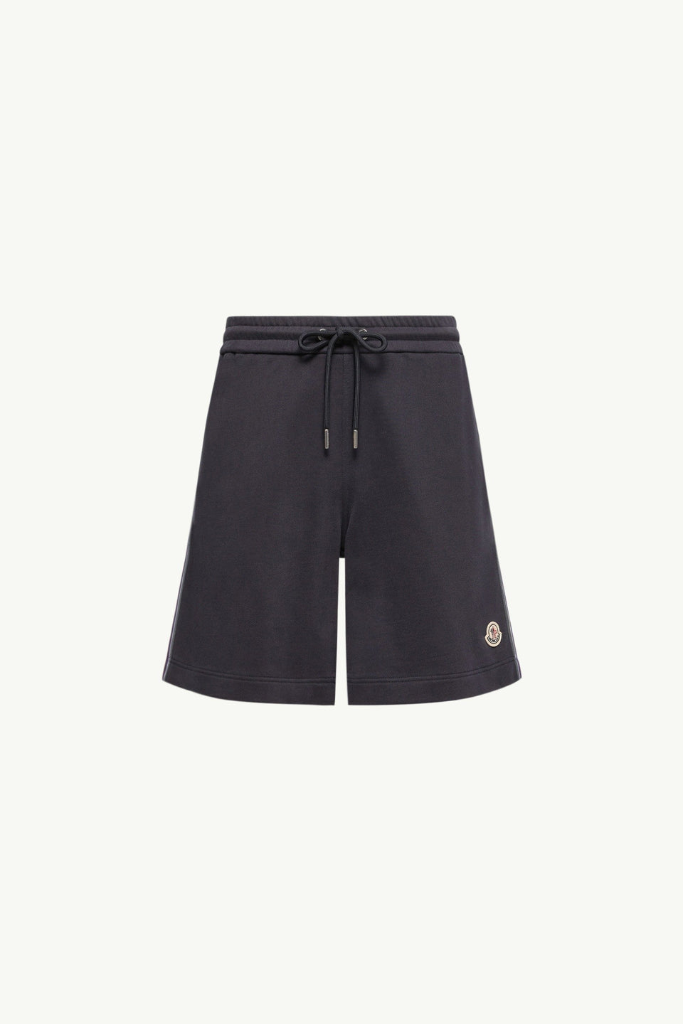 Moncler Striped Trim Cotton Fleece Shorts Navy Blue Navy Blue