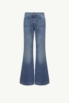 Moncler Wide Leg Denim Jeans Denim Blue Denim Blue