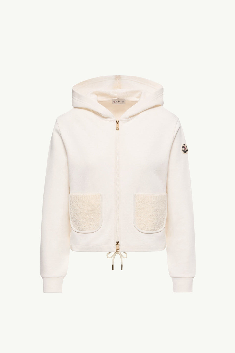 Moncler Cotton Blend Zip-Up Sweatshirt White White