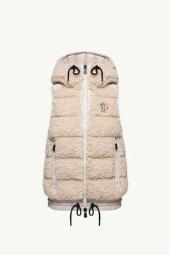 Moncler Teddy Hooded Insulated Vest Light Beige Light Beige