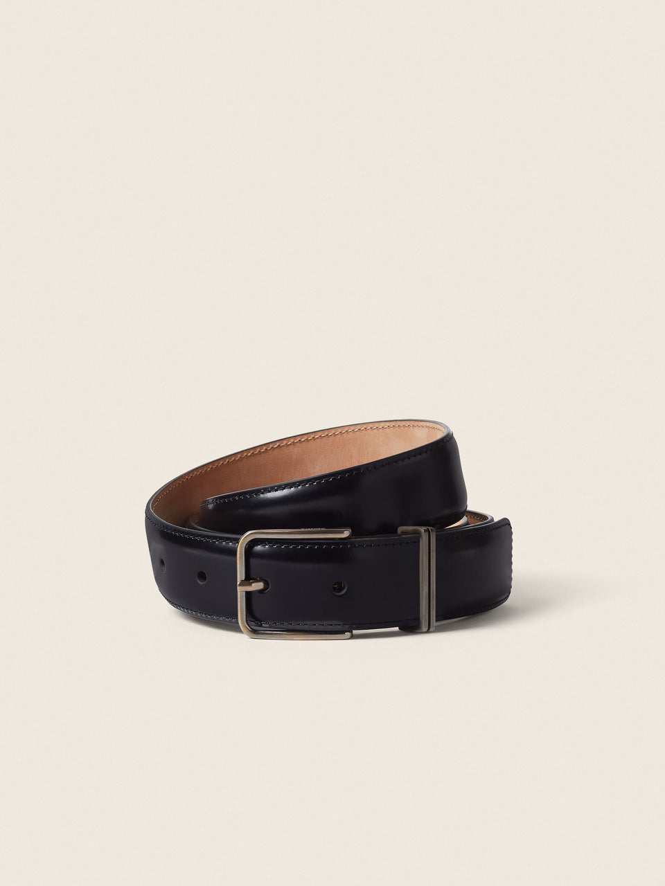 Zegna Black Leather Belt