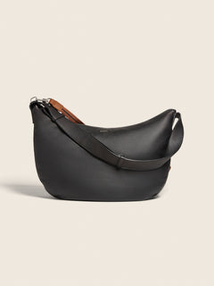 Zegna Black Deerskin Hobo Panorama Bag