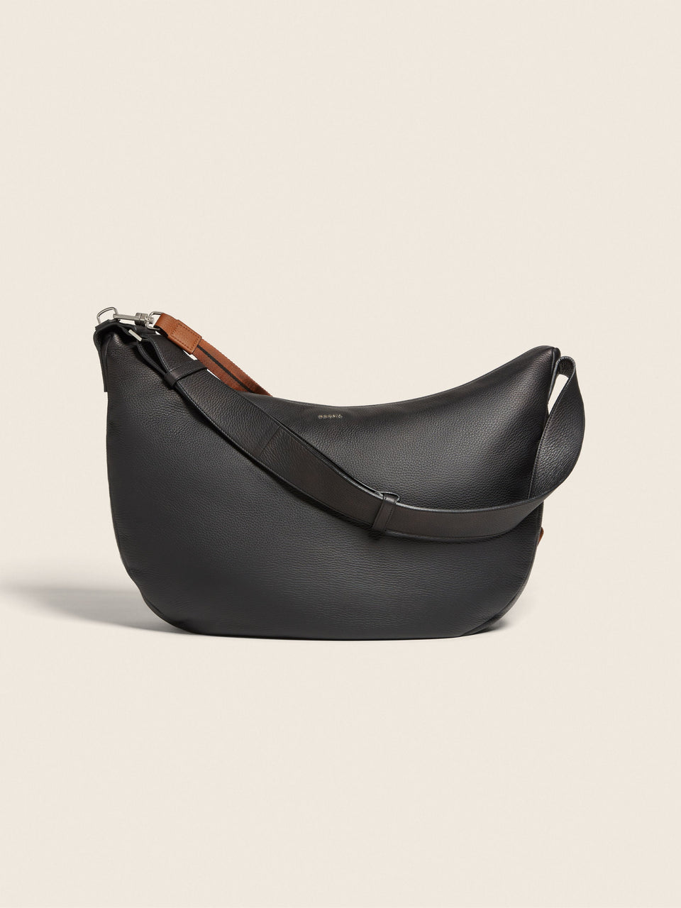 Zegna Black Deerskin Hobo Panorama Bag